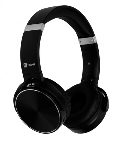 Наушники беспроводные HARPER HB-217 BLACK (BLUETOOTH, с микрофоном, MICROSD, MP3-плеер)