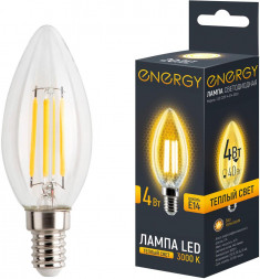 Лампа светодиодная ENERGY LED С35F-4-E14-3000 (109294)