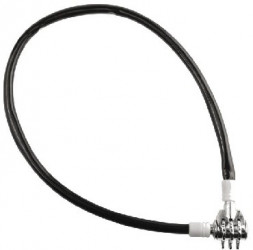 Аксессуары для вело-техники STELS Трос-замок 86501 длина 650мм, диам.10мм, кодовый замок, чёрно-серебристый 540010*LU001913