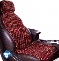 Накидка на сидение NOVA BRIGHT массажная с подголовником (деревянная, покрытая темным лаком) (128х45см) 47699