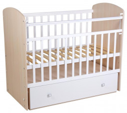 Кроватка ФЕЯ Кроватка детская Фея 750, дуб пастельный-белый (1 кор.)