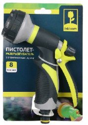 Пистолет-разбрызгиватель INBLOOM Пистолет-разбрызгиватель, 8 режимов, эргономичная ручка, ABS+TPR+металл 161-013