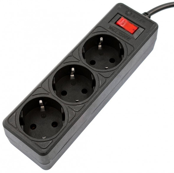 Сетевой фильтр 5BITES SP3B-518 GARDA - 3 роз - 1,8 м - черный