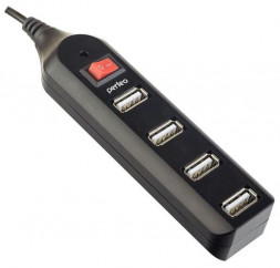 USB-концентратор PERFEO (PF_A4884) USB-HUB 4 Port, (PF-HYD-6001H) чёрный