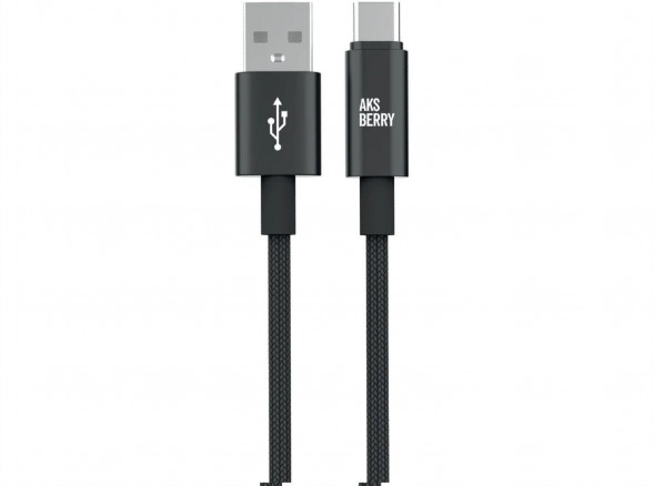 Кабель AKSBERRY (6900295590016) X163 Nylon silk USB-A - Type-C, черный