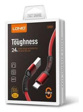 Кабель LDNIO (LD_B4460) LS63/ USB кабель Micro/ 1m/ 2.4A/ медь: 86 жил/ красный
