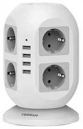 Сетевой фильтр TESSAN JW402 серый