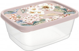 Контейнер IDILAND Optima Paradise для продуктов прямоугольный 0,5л с декором (бежевый) 221160527/06