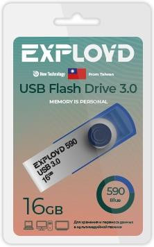 USB флэш-накопитель EXPLOYD EX-16GB-590-Blue USB 3.0