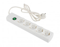 Сетевой фильтр ENGY Сеть-2 5м/5 роз. (ПВС 3*0,75) белый 186759