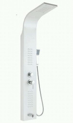 Душевая панель GFMARK 5515 Душевая панель тропический душ с двумя лейками, БЕЛЫЙ КАМЕНЬ- ПЛЁНКА, корпус из нержавейки марка 304