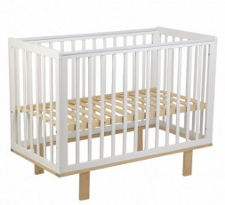 Кровать POLINI Кроватка детская Polini kids Simple 340, белый- натуральный (1кор)