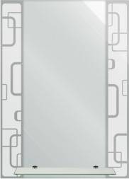 Зеркало САНАКС 40533 Зеркало с тонированным матированным рисунком 500х700мм полка 400мм