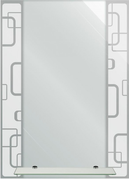 Зеркало САНАКС 40533 Зеркало с тонированным матированным рисунком 500х700мм полка 400мм