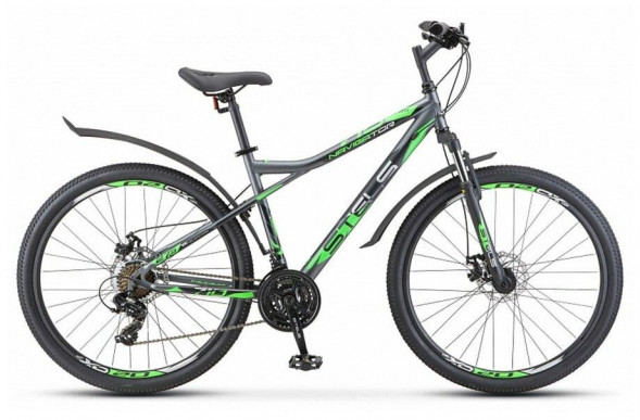 Велосипед STELS Navigator-710 MD 27.5&quot; V020*LU093864*LU085137* 16&quot; Антрацитовый/зелёный/чёрный