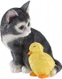 Фигурка садовая PARK Фигурка садовая Котенок рыжий с уточкой H-19см (169433)