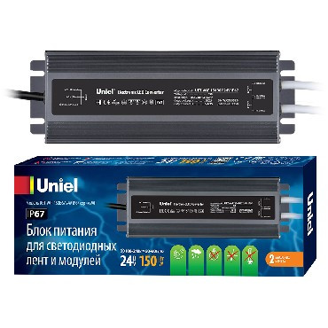 Герметичные (класс защиты IP 67) UNIEL (UL-00007578) UET-VAF-150B67 24V IP67 2 ВЫХОДА
