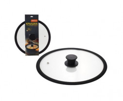 Крышка MALLONY Крышка стеклянная с силиконовым ободком CAPPELLO, 28 см диа, сил ручка (003546)