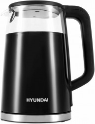Чайник HYUNDAI HYK-G6404 1.7л. 2200Вт черный/серебристый (стекло/пластик)