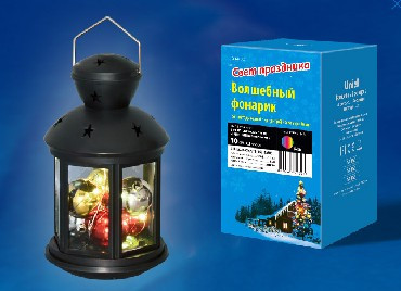 Фонарь со светодиодной гирляндой UNIEL (UL-00002309) ULD-L1220-010/DTB/RGB BLACK