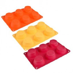 Форма для выпечки VETTA 6 ячеек, для булочек, 24,5х16,5x3см, 3 цвета, HS-006D 891-001