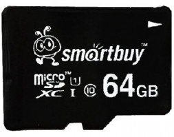 Карта памяти SMARTBUY (SB64GBSDCL10-00) MicroSDXC 64GB Class10 UHS-1
