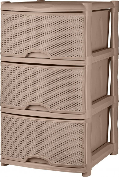 Комод KEEPLEX KL377212015 Rattan трехсекционный 48х41х72,3см морской песок