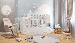 Мебель для новорожденных ФЕЯ Кровать детская Фея 1100 Слоник белый (2 кор.)