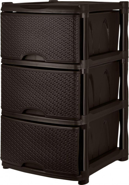 Комод KEEPLEX KL377212011 Rattan трехсекционный 48х41х72,3см темный каштан