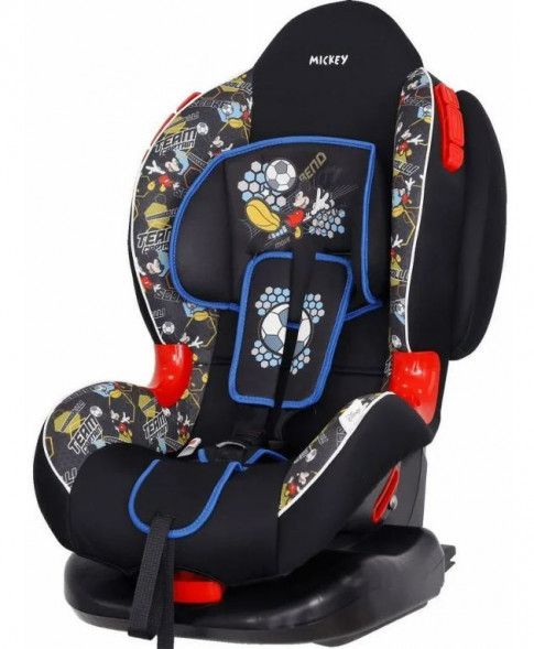 Автокресло детское SIGER KRES2664 Микки Маус футбол, черный, серия DISNEY, Кокон ISOFIX, гр. I/II