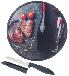 Доска разделочная AGNESS 895-181 с ножом d27,5*1,2см