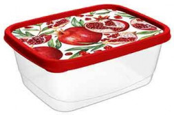 Контейнер IDILAND Optima Scarlet для продуктов прямоугольный 0,5л с декором (красный) 221153606/03