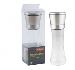Перцемолка ручная MALLONY Перцемолка ручная PICCANTE, р-р 6,5*19 см, стекло, нерж сталь (003593)