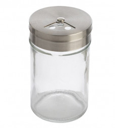 Солонка MALLONY Солонка/перечница SPEZIA, объем 90 мл с регулируемой крышкой (стекло, нерж.сталь) (009365)