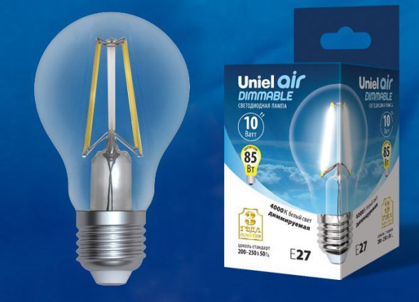 Лампочка UNIEL (UL-00005182) LED-A60-10W/4000K/E27/CL/DIM GLA01TR