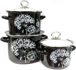 Набор посуды КМЗ Ажур-5-1-Люкс стиль эмал цил (3 предмета)