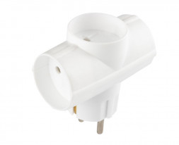 Разветвитель-тройник электрический круглый ВЕЛЛКОНТ Разветвитель-тройник электрический круглый ТС-3, 3 гн, 6А, б/з, белый 104953