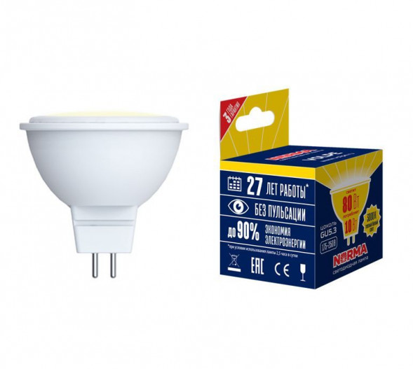 ЛАМПЫ СВЕТОДИОДНЫЕ MR16 (GU 5.3, GU10) VOLPE (UL-00003839) LED-JCDR-7W/WW/GU5.3/NR