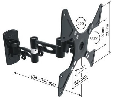 Кронштейн MD 3344 3D для 15-42&quot; черный