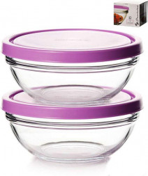 Набор салат. &quot;Шеф&quot; (2пр.) 53563 (17см) с крышкой 1/12шт. PASABAHCE 53563BTD2