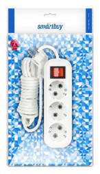 Удлинитель с заземлением SMARTBUY (SBE-16-3-05-ZS) 3 гнз х 5,0 м (16А/3,5кВт, ПВС 3х1.0)