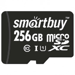 Карта памяти SMARTBUY (SB256GBSDCL10-01) MicroSDXC 256GB Class10 UHS-1 + адаптером