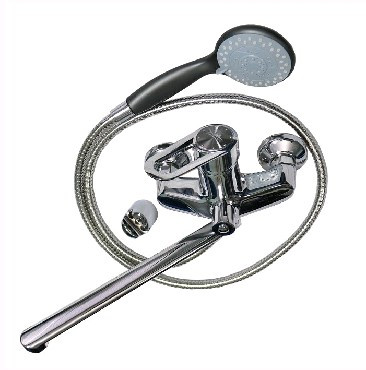 Смеситель для ванны SANAKS 2870 Смеситель в ванную длинный нос с дивектором на корпусе шаровый с голограммой на ручке