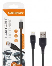 кабель GOPOWER (00-00018568) Кабель GP01L USB (m)-Lightning (m) 1.0м 2.4A черный