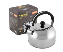 Чайник MALLONY Чайник Casual, объем 2.5 л, из нерж стали со свистком, зеркальная полировка (007297)
