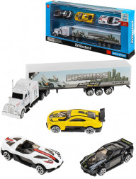 Игрушка РЫЖИЙ КОТ Автовоз &quot;Гоночные машинки №2&quot; 2 вида микс 28х4х13,5 см 1498385 132500