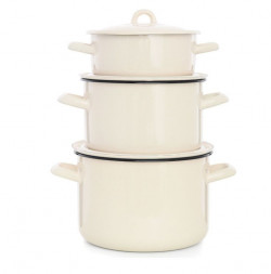 Набор посуды ЭСТЕТ ЭТ-72970 Набор посуды &quot;Жемчужная&quot; цилиндрический 1,45+2,9+4,3 л 6 пр (52856)