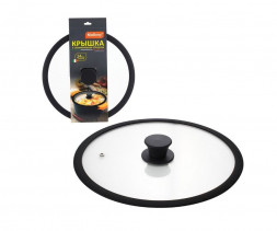 Крышка MALLONY Крышка стеклянная с силиконовым ободком CAPPELLO, 24 см диа, сил ручка (003544)