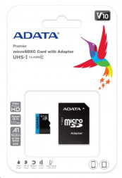 Карта памяти A-DATA 256GB MicroSDXC Premier Class10 UHS-I A1 + адаптер (AUSDX256GUICL10A1-RA1)