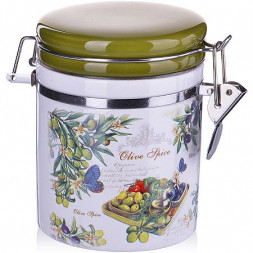 Банка для сыпучих LORAINE 28153 белый,зеленый, синий